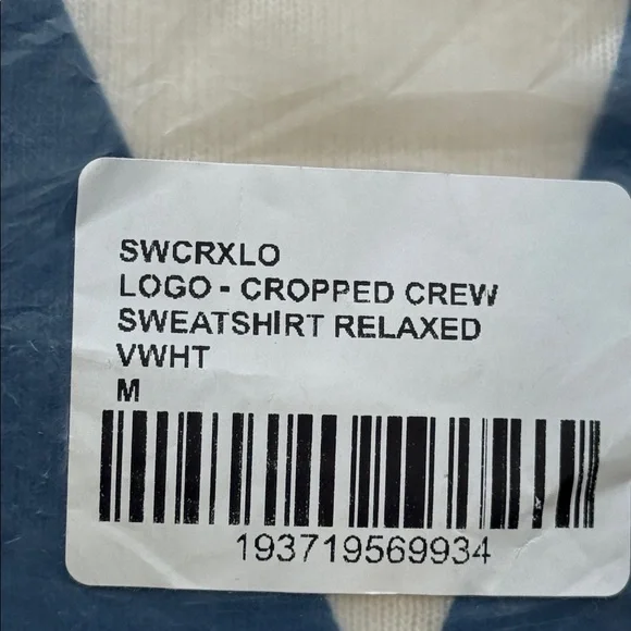 🏄‍♀️Aviator Nation LOGO CROPPED CREW SWEATSHIRT RELAXED -VINTAGE WHITE-Medium - Picture 7 of 11